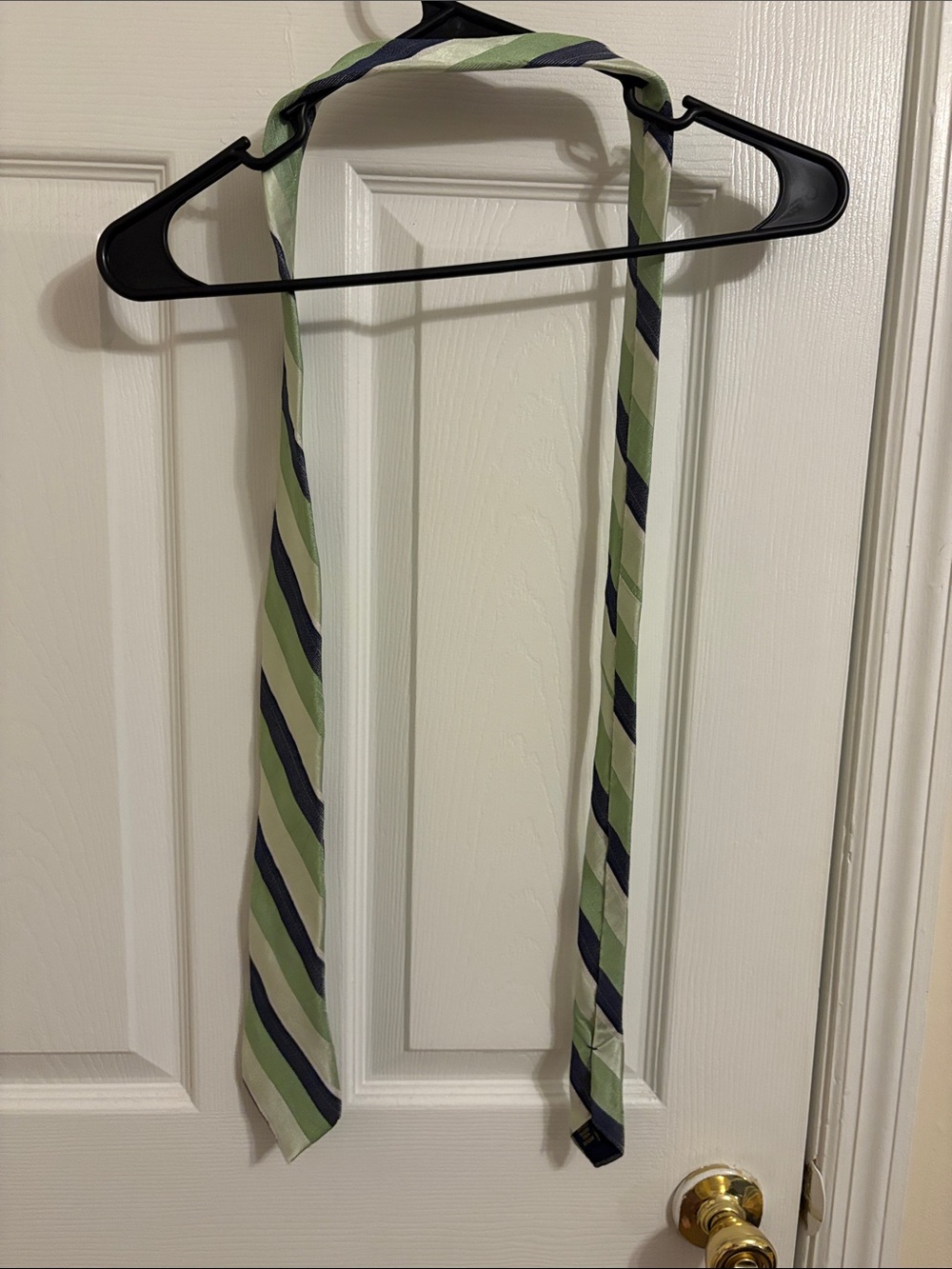 Club Room Green and Navy Striped Silk Tie
